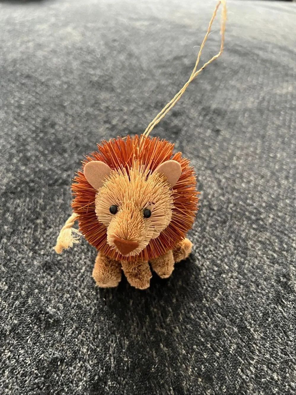 Vintage Straw Lion Ornament